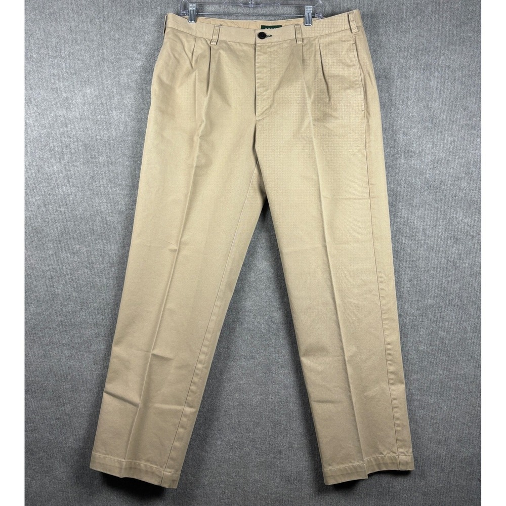 Orvis‎ Pleated Chino Pants Relaxed Fit Cotton 38x29 Khaki Tan